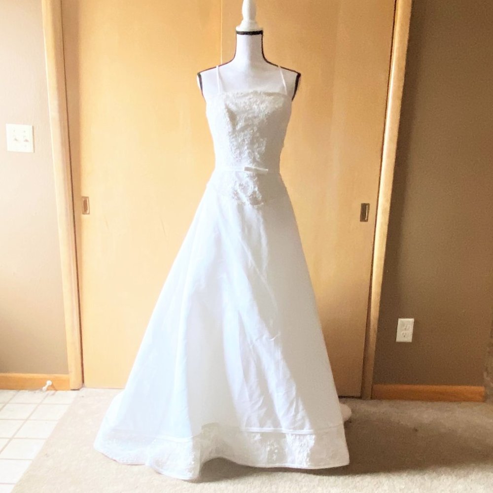 NWT Sz 12 Ashley Jordan White Beaded Wedding Gown